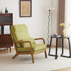 Fauteuil de loisirs à dossier haut avec accoudoirs en bois massif, chaise d'appoint.