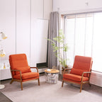 Fauteuil de loisirs à dossier haut avec accoudoirs en bois massif, chaise d'appoint.