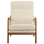 Fauteuil de loisirs à dossier haut avec accoudoirs en bois massif, chaise d'appoint.