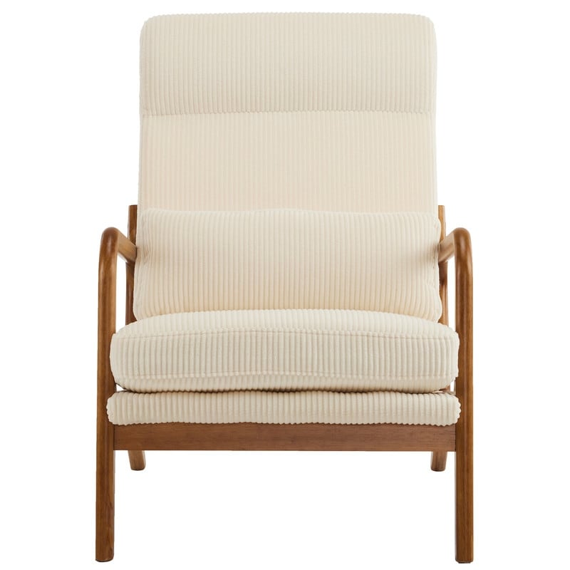 Fauteuil de loisirs à dossier haut avec accoudoirs en bois massif, chaise d'appoint.