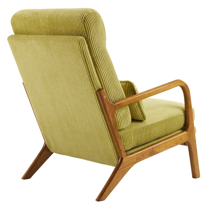 Fauteuil de loisirs à dossier haut avec accoudoirs en bois massif, chaise d'appoint.