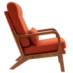 Fauteuil de loisirs à dossier haut avec accoudoirs en bois massif, chaise d'appoint.