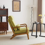 Fauteuil de loisirs à dossier haut avec accoudoirs en bois massif, chaise d'appoint.