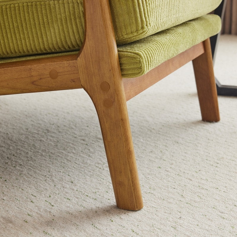 Fauteuil de loisirs à dossier haut avec accoudoirs en bois massif, chaise d'appoint.