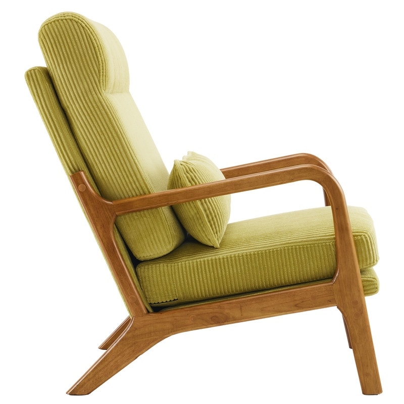 Fauteuil de loisirs à dossier haut avec accoudoirs en bois massif, chaise d'appoint.