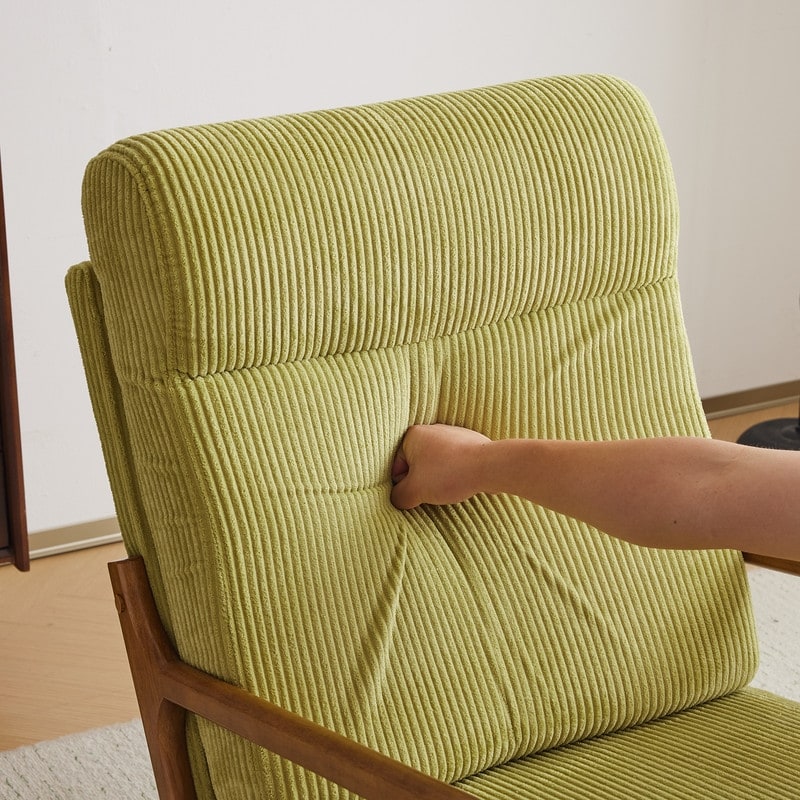 Fauteuil de loisirs à dossier haut avec accoudoirs en bois massif, chaise d'appoint.