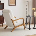 Fauteuil de loisirs à dossier haut avec accoudoirs en bois massif, chaise d'appoint.