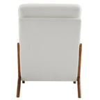 Fauteuil de loisirs à dossier haut avec accoudoirs en bois massif, chaise d'appoint.