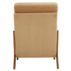 Fauteuil de loisirs à dossier haut avec accoudoirs en bois massif, chaise d'appoint.