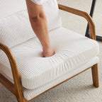 Fauteuil de loisirs à dossier haut avec accoudoirs en bois massif, chaise d'appoint.