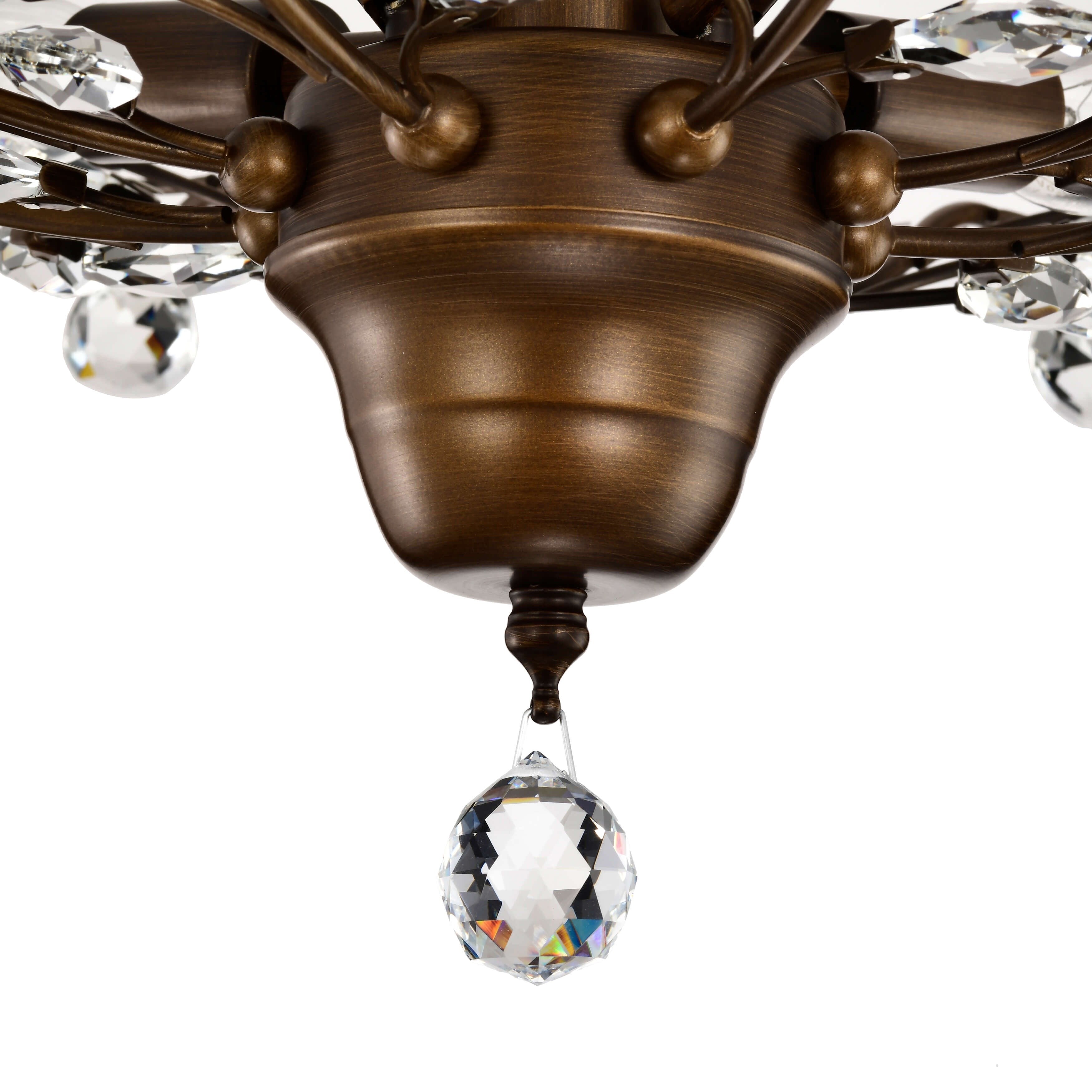 Holly, plafonnier à 4 lumières avec feuilles de cristal