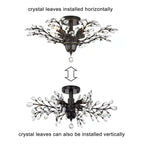 Holly, plafonnier à 4 lumières avec feuilles de cristal