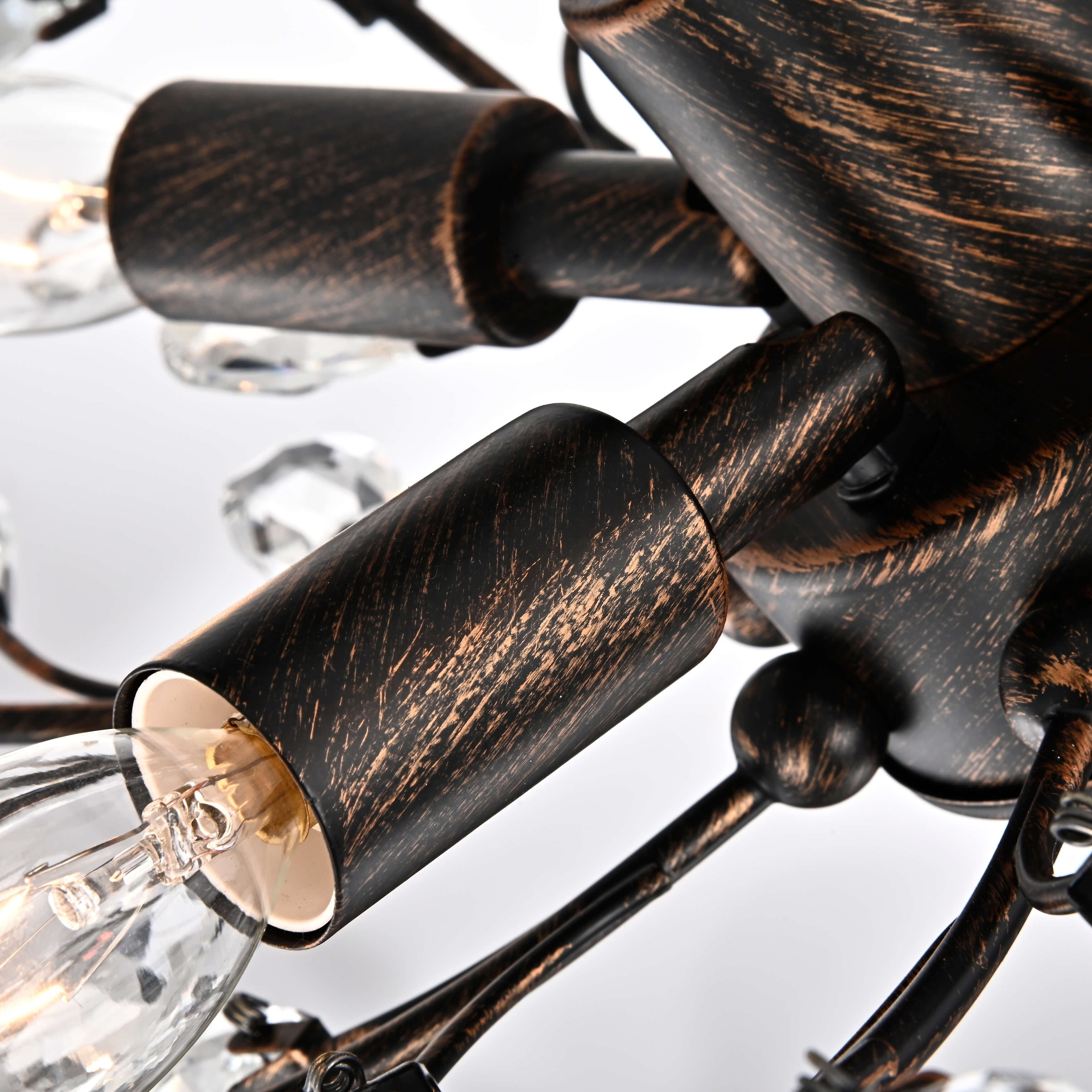 Holly, plafonnier à 4 lumières avec feuilles de cristal