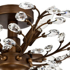 Holly, plafonnier à 4 lumières avec feuilles de cristal
