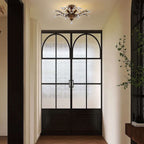 Holly, plafonnier à 4 lumières avec feuilles de cristal