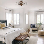 Holly, plafonnier à 4 lumières avec feuilles de cristal