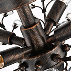 Holly, plafonnier à 4 lumières avec feuilles de cristal