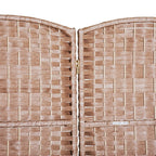 Paravent de séparation de pièce en osier tressé à six panneaux, hauteur 6 pieds, HomCom - Bois blond naturel