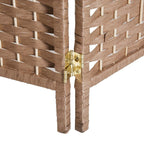 Paravent de séparation de pièce en osier tressé à six panneaux, hauteur 6 pieds, HomCom - Bois blond naturel