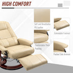 Fauteuil inclinable HomCom en similicuir, réglable, pivotant et à base manuelle, avec repose-pieds confortable et relaxant