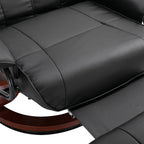 Fauteuil inclinable HomCom en similicuir, réglable, pivotant et à base manuelle, avec repose-pieds confortable et relaxant