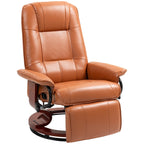 Fauteuil inclinable HomCom en similicuir, réglable, pivotant et à base manuelle, avec repose-pieds confortable et relaxant
