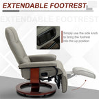 Fauteuil inclinable HomCom en similicuir, réglable, pivotant et à base manuelle, avec repose-pieds confortable et relaxant