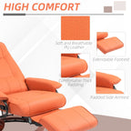 Fauteuil inclinable HomCom en similicuir, réglable, pivotant et à base manuelle, avec repose-pieds confortable et relaxant