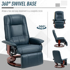 Fauteuil inclinable HomCom en similicuir, réglable, pivotant et à base manuelle, avec repose-pieds confortable et relaxant