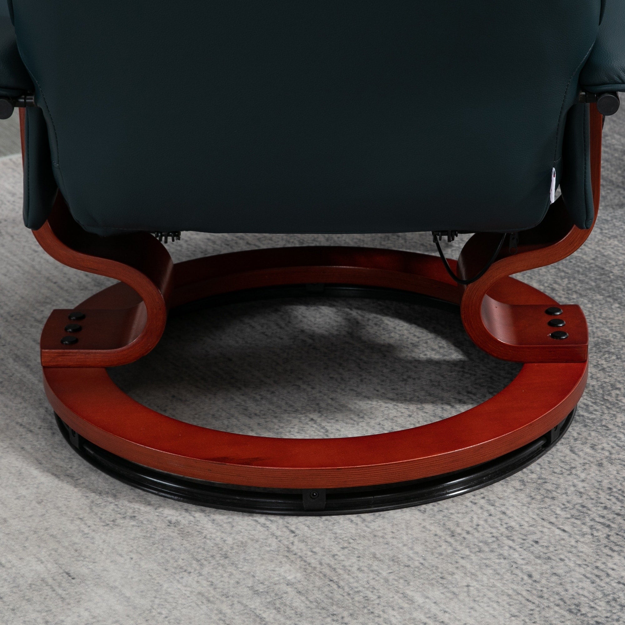 Fauteuil inclinable HomCom en similicuir, réglable, pivotant et à base manuelle, avec repose-pieds confortable et relaxant