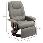 Fauteuil inclinable HomCom en similicuir, réglable, pivotant et à base manuelle, avec repose-pieds confortable et relaxant