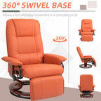 Fauteuil inclinable HomCom en similicuir, réglable, pivotant et à base manuelle, avec repose-pieds confortable et relaxant