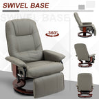 Fauteuil inclinable HomCom en similicuir, réglable, pivotant et à base manuelle, avec repose-pieds confortable et relaxant