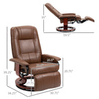 Fauteuil inclinable HomCom en similicuir, réglable, pivotant et à base manuelle, avec repose-pieds confortable et relaxant