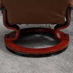 Fauteuil inclinable HomCom en similicuir, réglable, pivotant et à base manuelle, avec repose-pieds confortable et relaxant