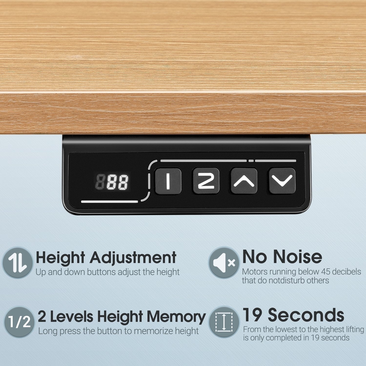 Bureau debout électrique à hauteur réglable Homall