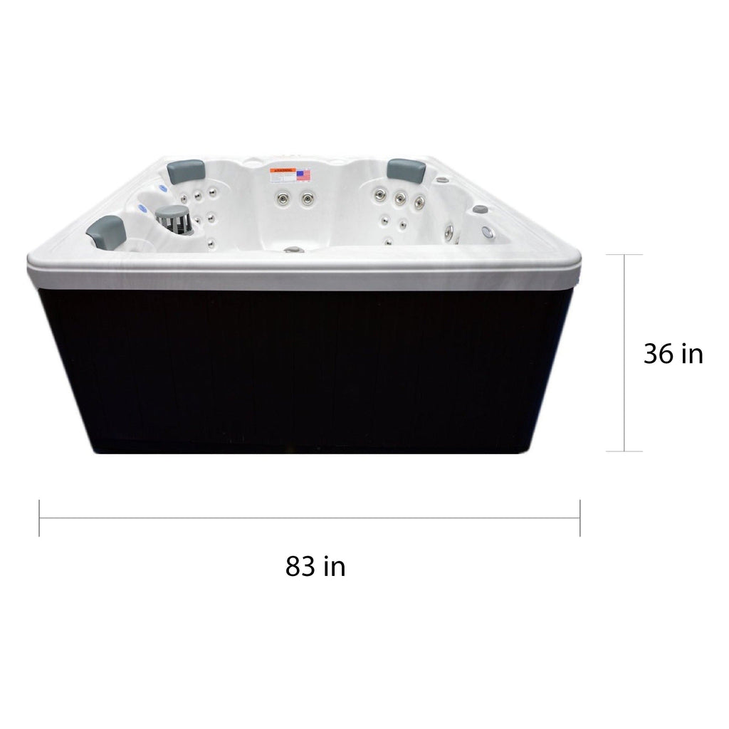 Spa pour 5 personnes avec 51 jets, jets en acier inoxydable et ozonisation - 80x80x34 (Home and Garden)