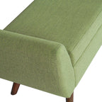 HomePop Banc de rangement moderne en sherpa avec pieds en bois