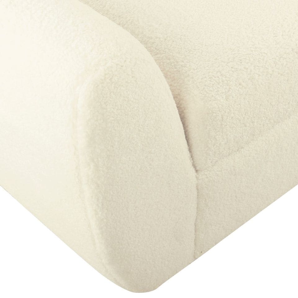 HomePop Banc de rangement moderne en sherpa avec pieds en bois