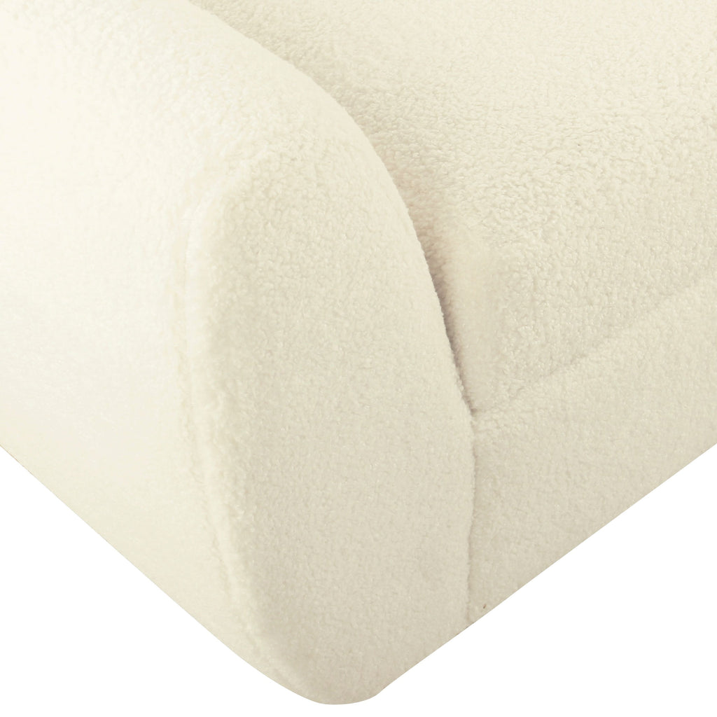 HomePop Banc de rangement moderne en sherpa avec pieds en bois