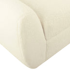 HomePop Banc de rangement moderne en sherpa avec pieds en bois