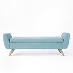 HomePop Banc de rangement moderne en sherpa avec pieds en bois