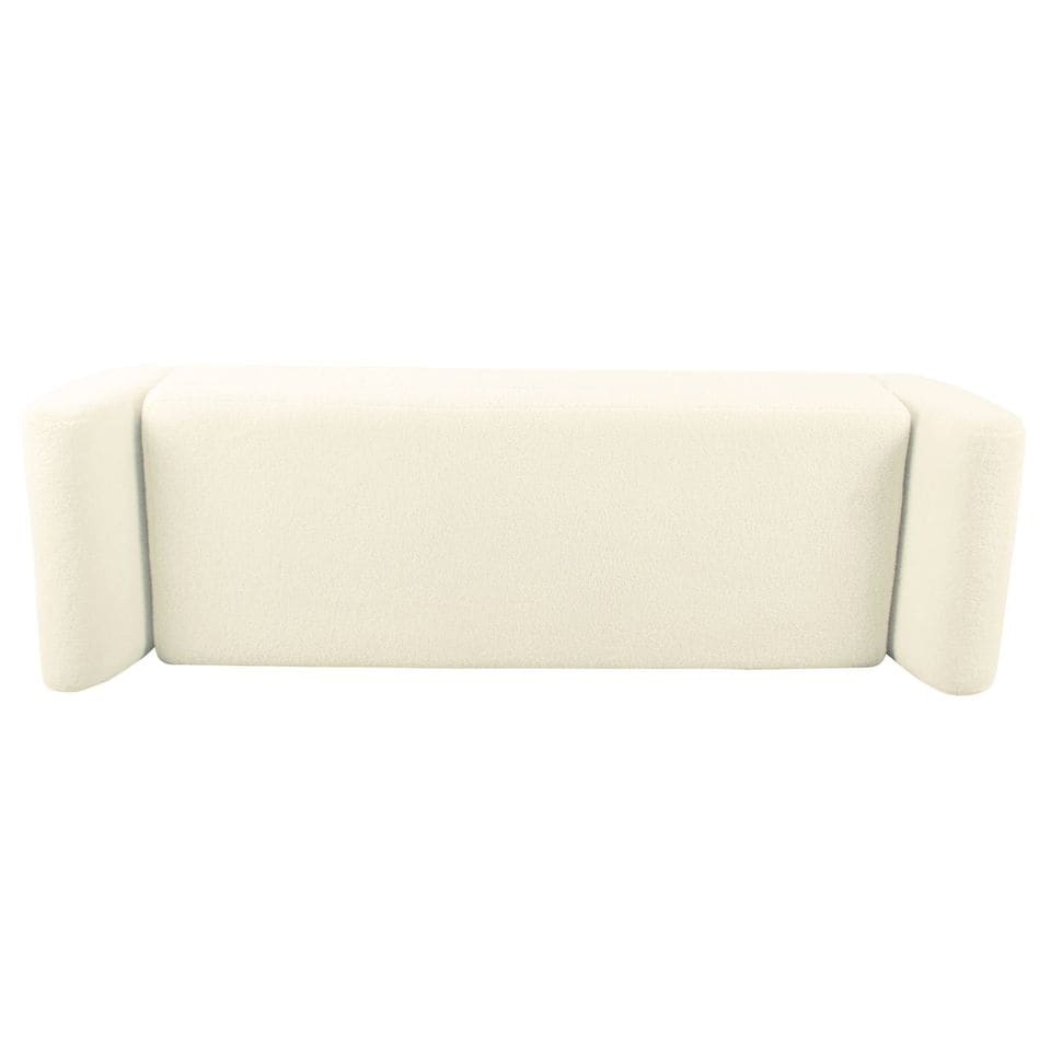 HomePop Banc de rangement moderne en sherpa avec pieds en bois