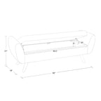 HomePop Banc de rangement moderne en sherpa avec pieds en bois