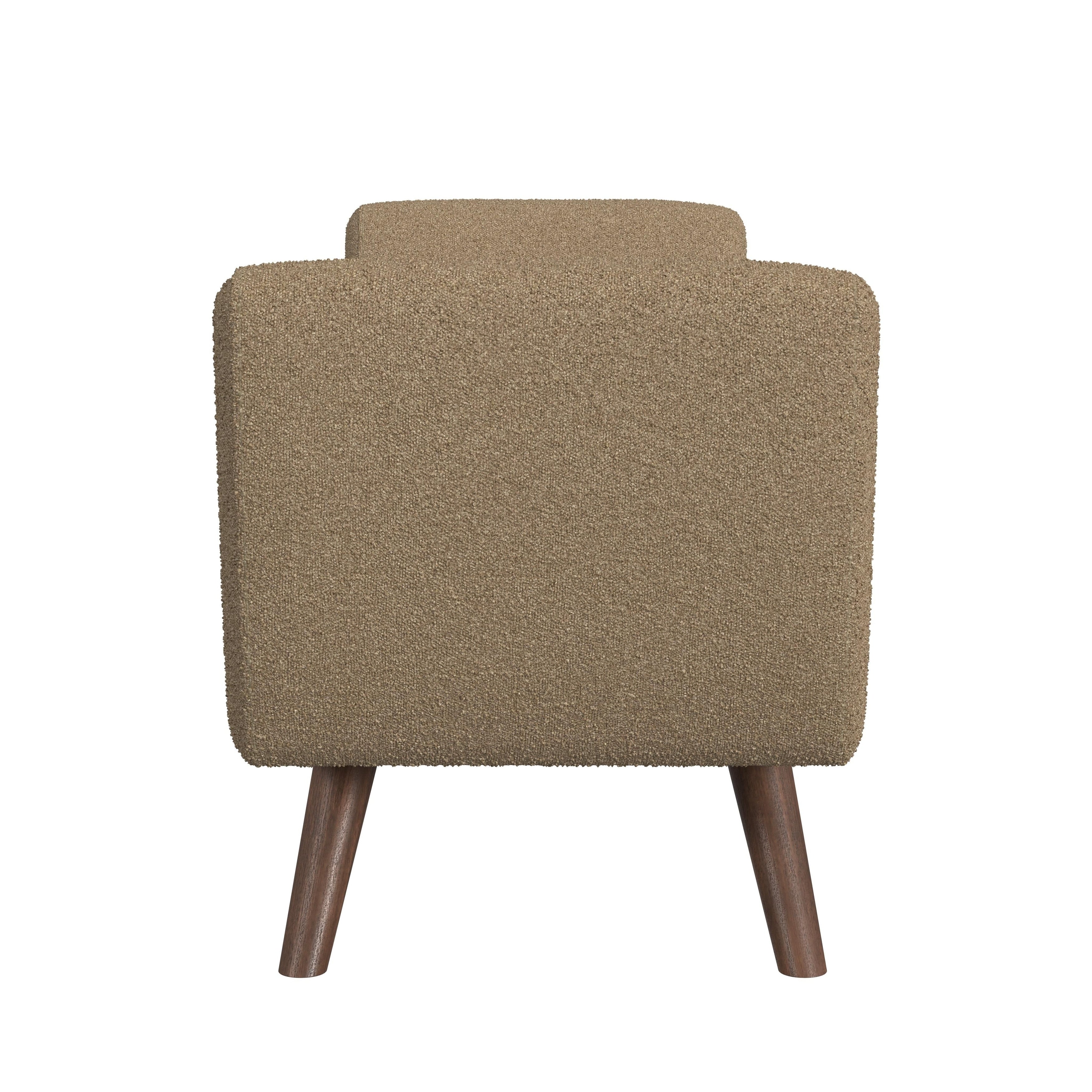 HomePop Banc de rangement moderne en sherpa avec pieds en bois