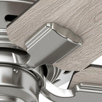 Ventilateur de plafond Hunter 44 Altidore en nickel brossé avec kit d'éclairage LED, cordon d'actionnement - Style champêtre, rustique, transitionnel