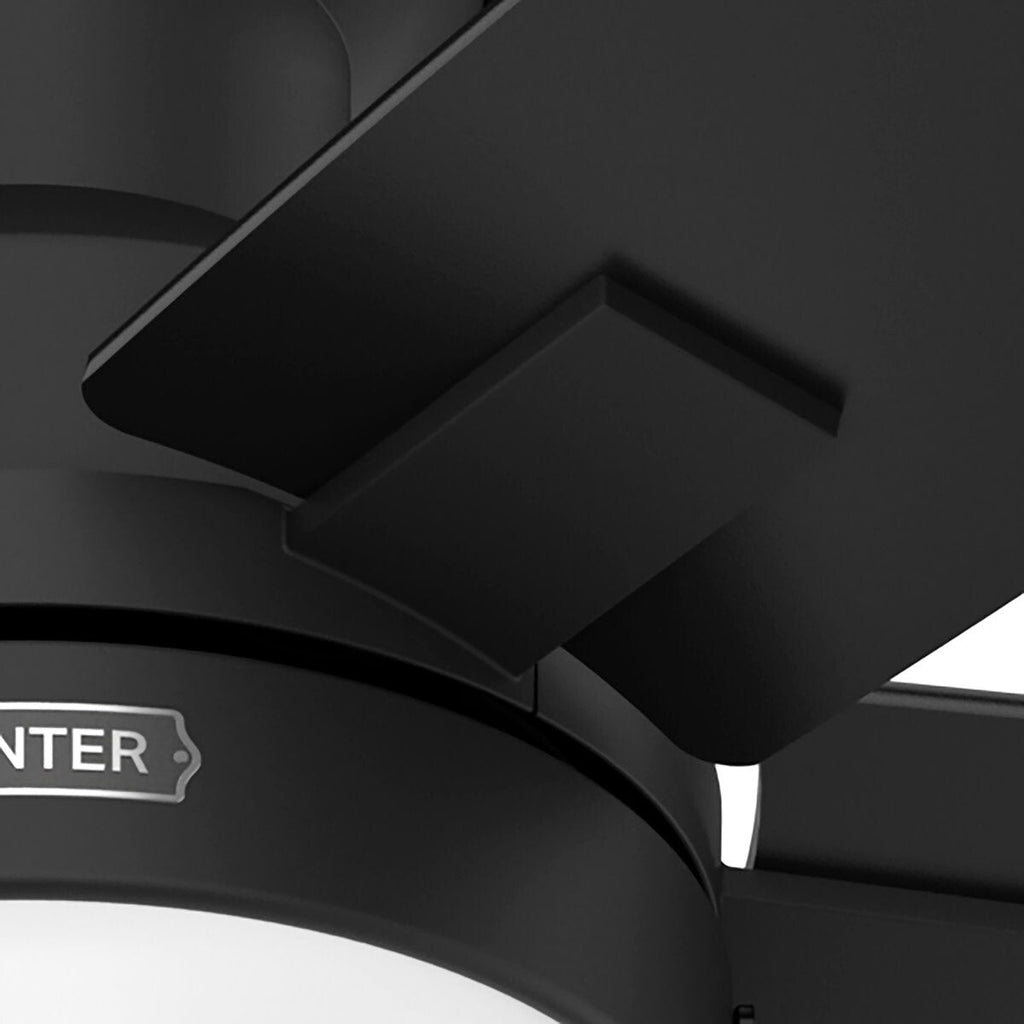 Ventilateur de plafond Hunter 52 Anisten à profil bas avec éclairage LED et interrupteur à tirer - Style moderne, contemporain, transitionnel