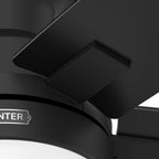 Ventilateur de plafond Hunter 52 Anisten à profil bas avec éclairage LED et interrupteur à tirer - Style moderne, contemporain, transitionnel