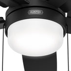 Ventilateur de plafond Hunter 52 Anisten à profil bas avec éclairage LED et interrupteur à tirer - Style moderne, contemporain, transitionnel