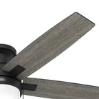 Ventilateur de plafond Hunter 52 Anisten à profil bas avec éclairage LED et interrupteur à tirer - Style moderne, contemporain, transitionnel